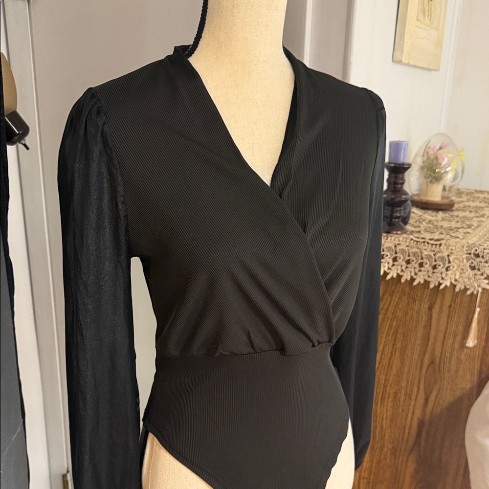 Elegant Black Wrap Top